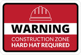 Classic Framed Plus Warning Construction Zone Hard Hat Required Door or Wall Sign | Workplace Health and Safety Warning Signage