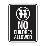 Signs ByLITA Portrait Round No Children Allowed Wall or Door Sign