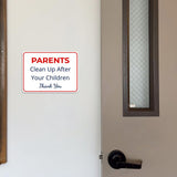 Classic Framed Plus Parents: Clean Up After Your Children Thank You Door or Wall Sign | Child Safety Business Signs