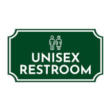 Notched Standard Unisex Restrooms Wall or Door Sign