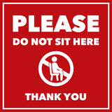 Signs ByLITA Square Please Do Not Sit Here Thank You Door or Wall Sign | Public Signage