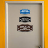 Signs ByLITA Fancy Protected by Armed Property Owner (Shotgun) Door or Wall Sign | Home Security Warning Sign