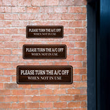 Standard Plus Please Turn The A/C Off When Not In Use Wall or Door Sign | Home & Office Decor