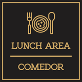 Signs ByLITA Square Lunch Area Door or Wall Sign | Spanish Bilingual Business And Office Signs