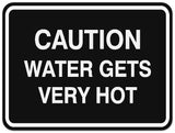Signs ByLITA Classic Framed CAUTION WATER GETS VERY HOT Door or Wall Sign Durable Plastic | Easy Installation | Elegant Design
