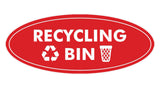 Signs ByLITA Oval Recycling bin Sign - Laser-Engraved Lettering | Durable ABS Plastic | Vibrant Colors | Powerful Foam Tape