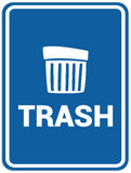 Signs ByLITA Portrait Round Trash Sign - Laser-Engraved Lettering | Durable ABS Plastic | Vibrant Colors | Powerful Foam Tape