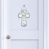 “And now, O Lord, for what do I wait? My hope is in you." Psalm 39:7 11.5" x 8" Cross Hanging Sign | Rustic Twine | Inspiring Religious Bible Decor