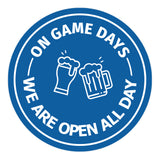 Signs ByLITA Circle On Game Days, We are Open All Day ABS Plastic | Laser Engraved | Easy Installation | Elegant Design Wall or Door Sign