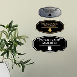 Signs ByLITA Victorian Packages and Mail here | Durable Plastic | Easy Installation | Elegant Design Wall or Door Sign