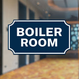 Notched Standard Boiler Room Wall or Door Sign | Fire/Emergency/Electrical/Security Safety Signs