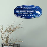 Victorian Plus Fishermen's Haven Reel in the Fun Wall or Door Sign | Boat Signage