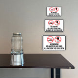 Classic Framed Plus No Smoking No Glass Of Any Kind Allowed On The Pool Deck Wall or Door Sign | Warning Signage