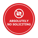 Circle Absolutely No Soliciting Wall or Door Sign