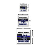 Square Plus Heartfelt Thanks to Our Heroes Wall or Door Sign | USA Flag | Police First Responders Appreciation Signage