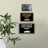 Classic Framed Please Ask For Guest Parking Permit Wall or Door Sign