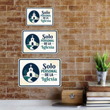 Classic Framed Plus Solo Personal de la Iglesia — Church Staff Only Door or Wall Sign | Spanish - Church Room & Area Signs