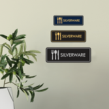 Signs ByLITA Standard Silverware Door or Wall Sign Easy Installation | Durable Construction | Kitchen Essentials | Hygiene | AirBnB Signs