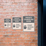 Portrait Round Plus Private Counseling Room – Staff Access Only Wall or Door Sign | General Kitchen and Food-related
