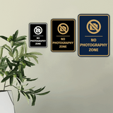 Signs ByLITA Portrait Round No Photography Zone Door or Wall Sign Easy Installation | Directing Artists & Co-Workers | Music | Concert | Festivals