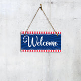 Welcome 5x10 Hanging Plus Wall or Door Sign | USA Home Decor