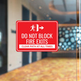 Classic Framed Plus Do Not Block Fire Exits – Clear Path at All Times Door or Wall Sign | Workplace Safety & First Aid