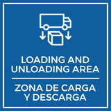 Signs ByLITA Square Loading and Unloading Area Wall or Door Sign | Spanish Bilingual Warehouse Signs