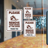 Portrait Round Plus Please Remove Your Shoes At The Door Thank You Wall or Door Sign | Public Notice Signs