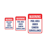 Portrait Round Plus Warning Pool Area Under Camera Surveillance Wall or Door Sign | Indoor Gym Signage