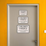 Classic Framed Plus Children Under 12 Must Be Accompanied By An Adult Door or Wall Sign | Children's Warning and Safety Signs
