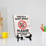 Remote Working Etiquette Sign|Café or Restaurant Co-Working Table Sign with Acrylic Stand (6x8“)