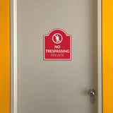 No Trespassing Private' Headstone - Wall or Door Signs ? Access & Control Sign