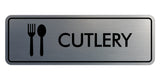 Signs ByLITA Standard Cutlery Door or Wall Sign Easy Installation | Durable Construction | Kitchen Essentials | Hygiene | AirBnB Signs
