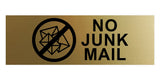 Basic No Junk Mail Wall or Door Sign