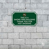 Notched Standard 'This is A Smoke Free Building Thank You for NOT Smoking' Wall or Door Sign