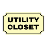 Notched Standard Utility Closet Wall or Door Sign | Facilities and Rooms Sign