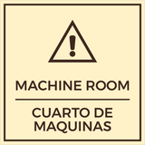 Signs ByLITA Square Machine Room Door or Wall Sign | Spanish Bilingual Warehouse and Factory Health and Safety Signs