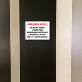 Classic Framed Plus Gym Users Notice: We Do Not Advise Leaving Your Belongings Unattended & Accept No Liability For Any Loss or Damage Wall or Door Sign | Disclaimer Waiver Notice