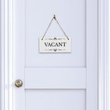 Vacant 5" x 10" Hanging Wall or Door Sign | Rustic Twine | Stylish Business or Office Signage
