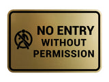 Signs ByLITA Classic Framed No Entry Without Permission Wall or Door Sign