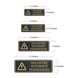 Standard Plus No Entry Without Permission Wall or Door Sign | Workplace Safety Signage