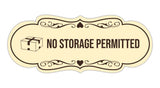 Signs ByLITA Designer No Storage Permitted Wall or Door Sign