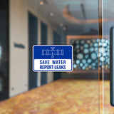 Classic Framed Plus Save Water Report Leaks Wall or Door Sign | RV Accessories
