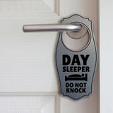 Day Sleeper Do Not Knock Door Hanger | House or Business Door Sign
