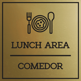 Signs ByLITA Square Lunch Area Door or Wall Sign | Spanish Bilingual Business And Office Signs