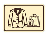 Signs ByLITA Classic Framed Coat and Bags Check Graphic Wall or Door Sign