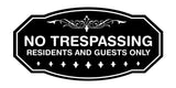 Victorian No Trespassing Residents and Guests Only Wall or Door Sign