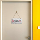 No Parking 5" x 10" Hanging Wall or Door Sign | Rustic Twine | Signs for Home and Business