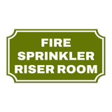 Notched Standard Fire Sprinkler Riser Room Wall or Door Sign | Facilities and Rooms Sign