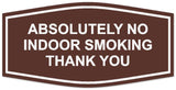 Signs ByLITA Fancy Absolutely No Indoor Smoking Thank you Sign | Legible Lettering | Easy No-Tool Installation | Powerful Foam Tape